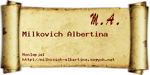 Milkovich Albertina névjegykártya